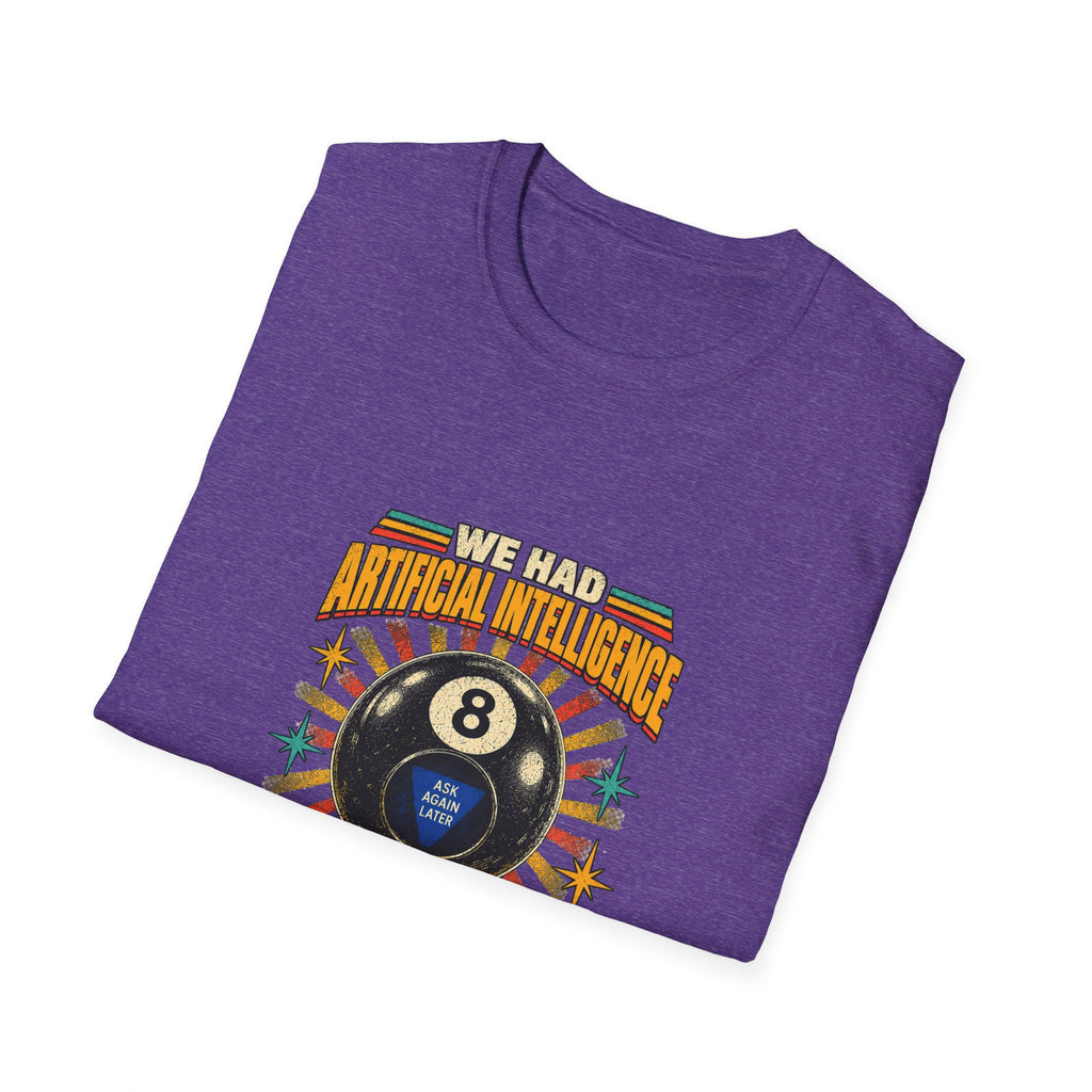 AI Magic 8 Ball T-Shirt | Artificial Intelligence Humor, Retro Arcade Graphic