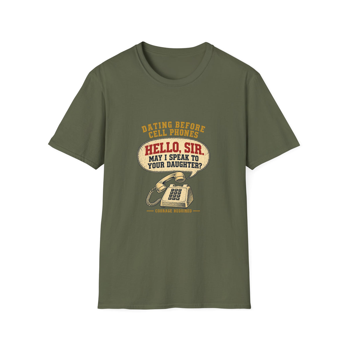 Hello Sir May I Speak To Your Daughter retro telephone T-Shirt | Dating Before Cell Phones