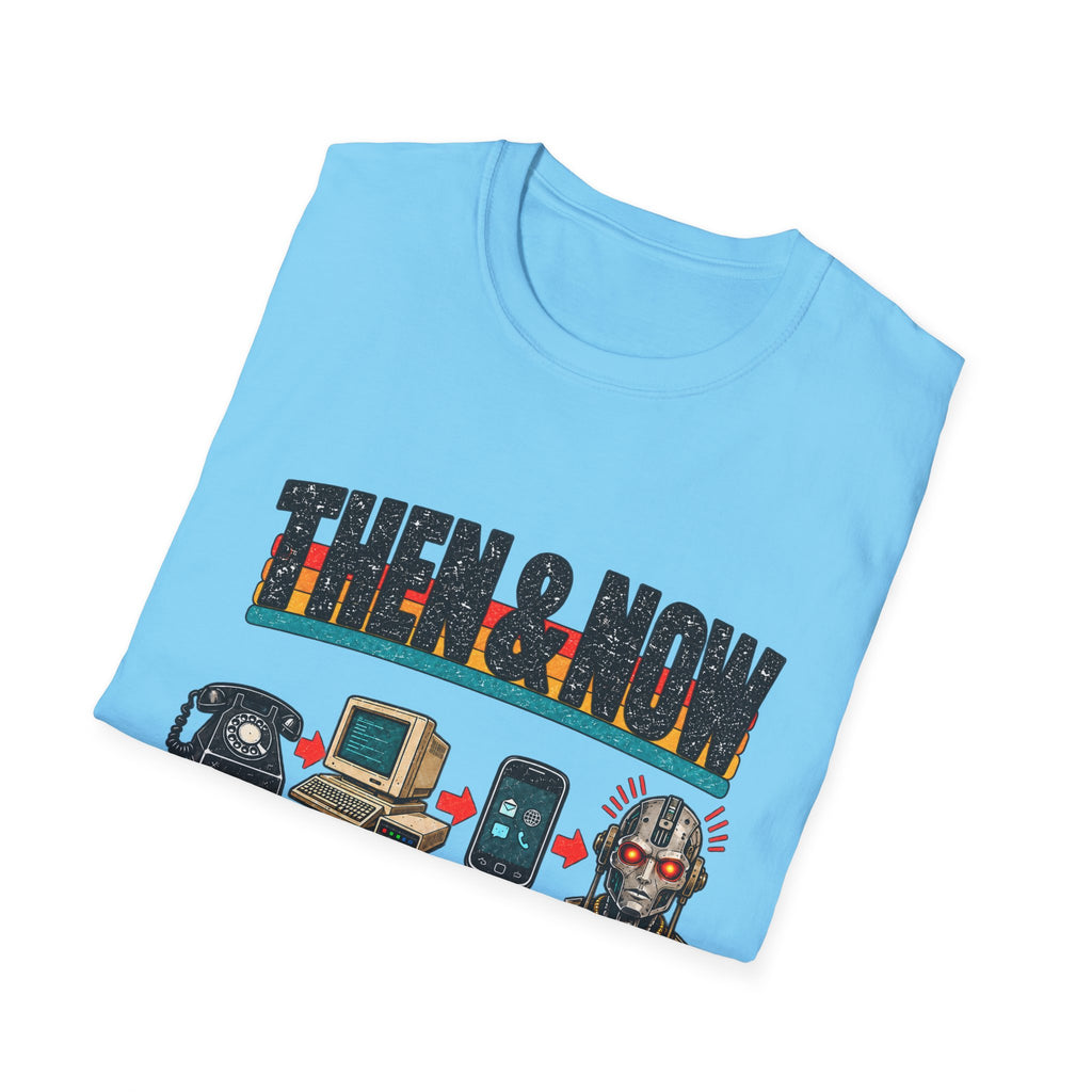 Then & Now Retro Technology Then & Now T-Shirt | Well That Escalated Quickly
