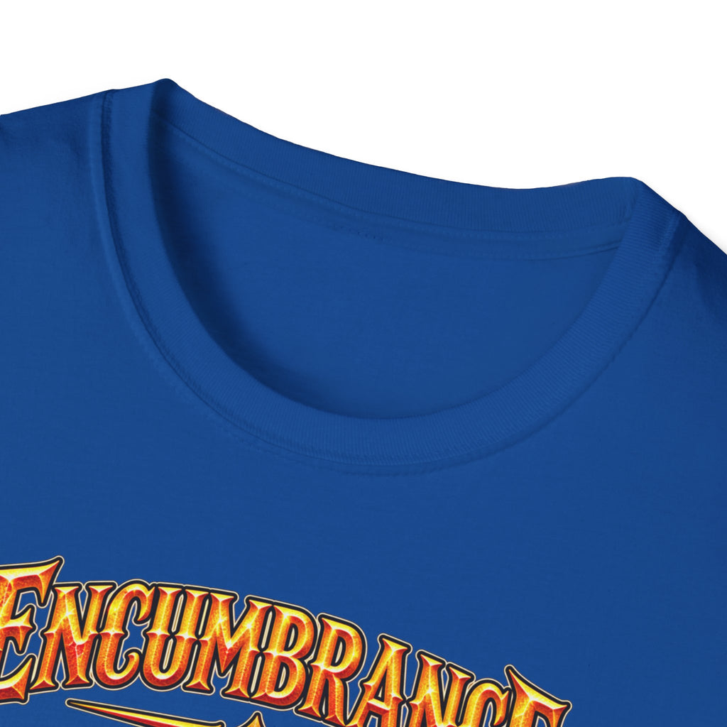 Encumbrance T-Shirt — RPG-Inspired "Encumbrance (noun) — Punishment for successful shopping" Graphic Tee