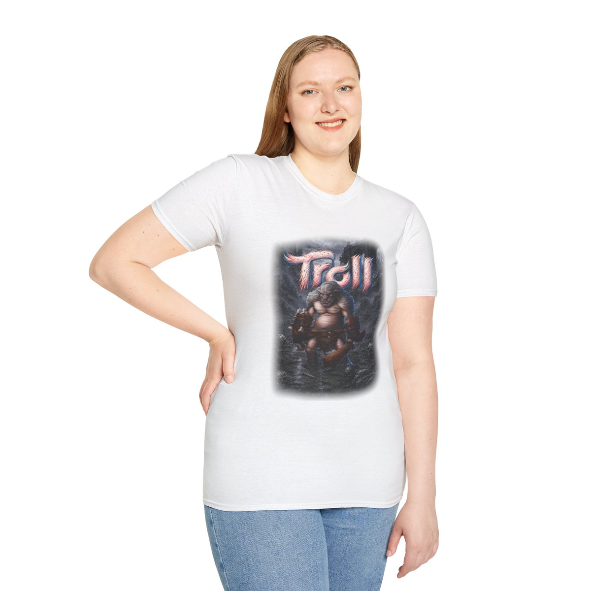 T-Shirt — 'Troll' Fantasy Creature Graphic Tee (Front & Back Definition)