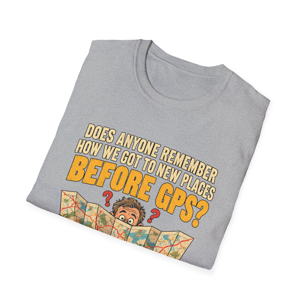 Before GPS? Map Reader T-Shirt | Vintage Map Illustration, Travel Humor