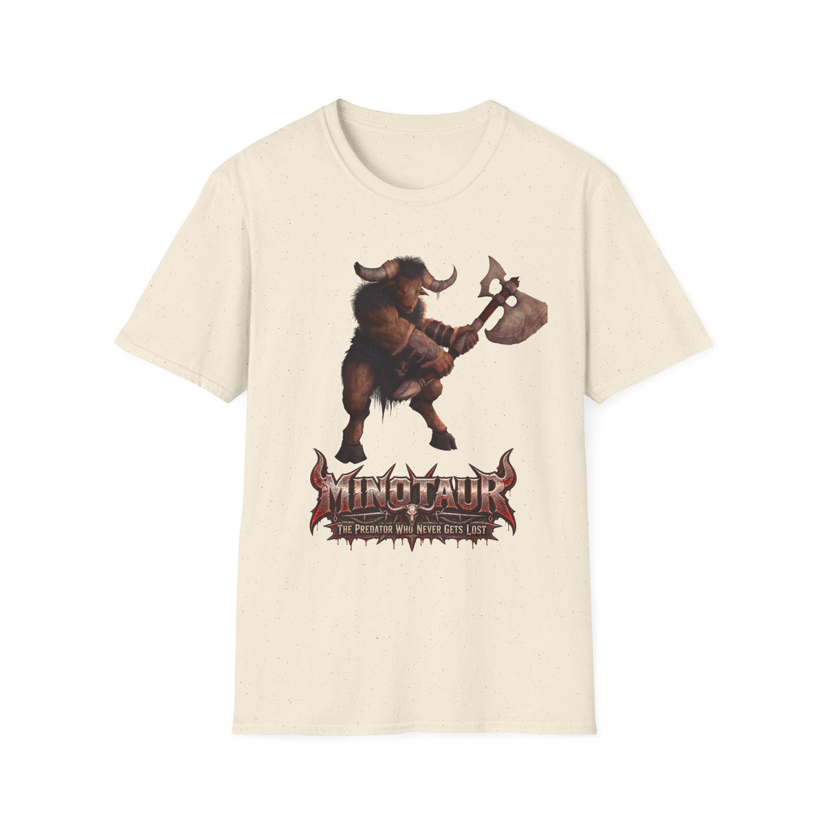 Minotaur Battle T-Shirt — Fantasy Warrior Axe Graphic Tee