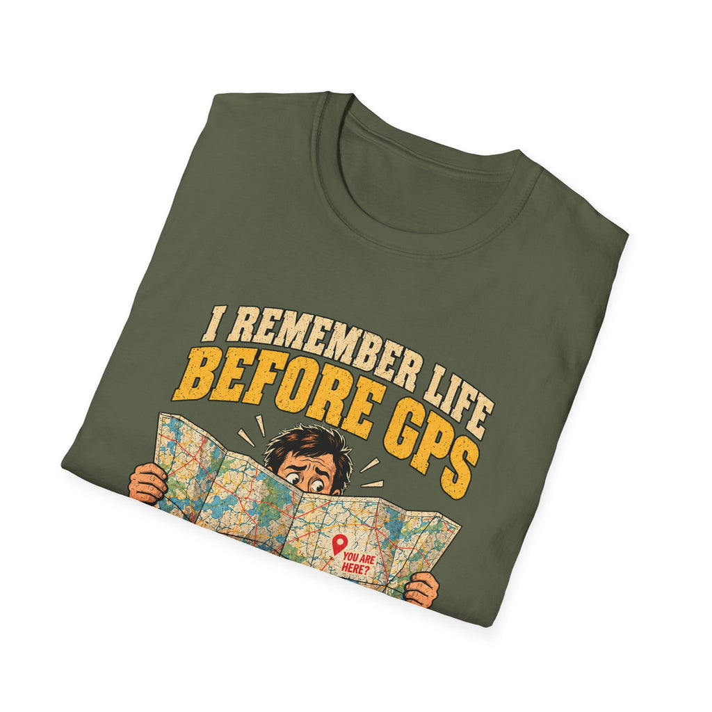 I Remember Life Before GPS map reader T-Shirt | Retro Road Trip Humor