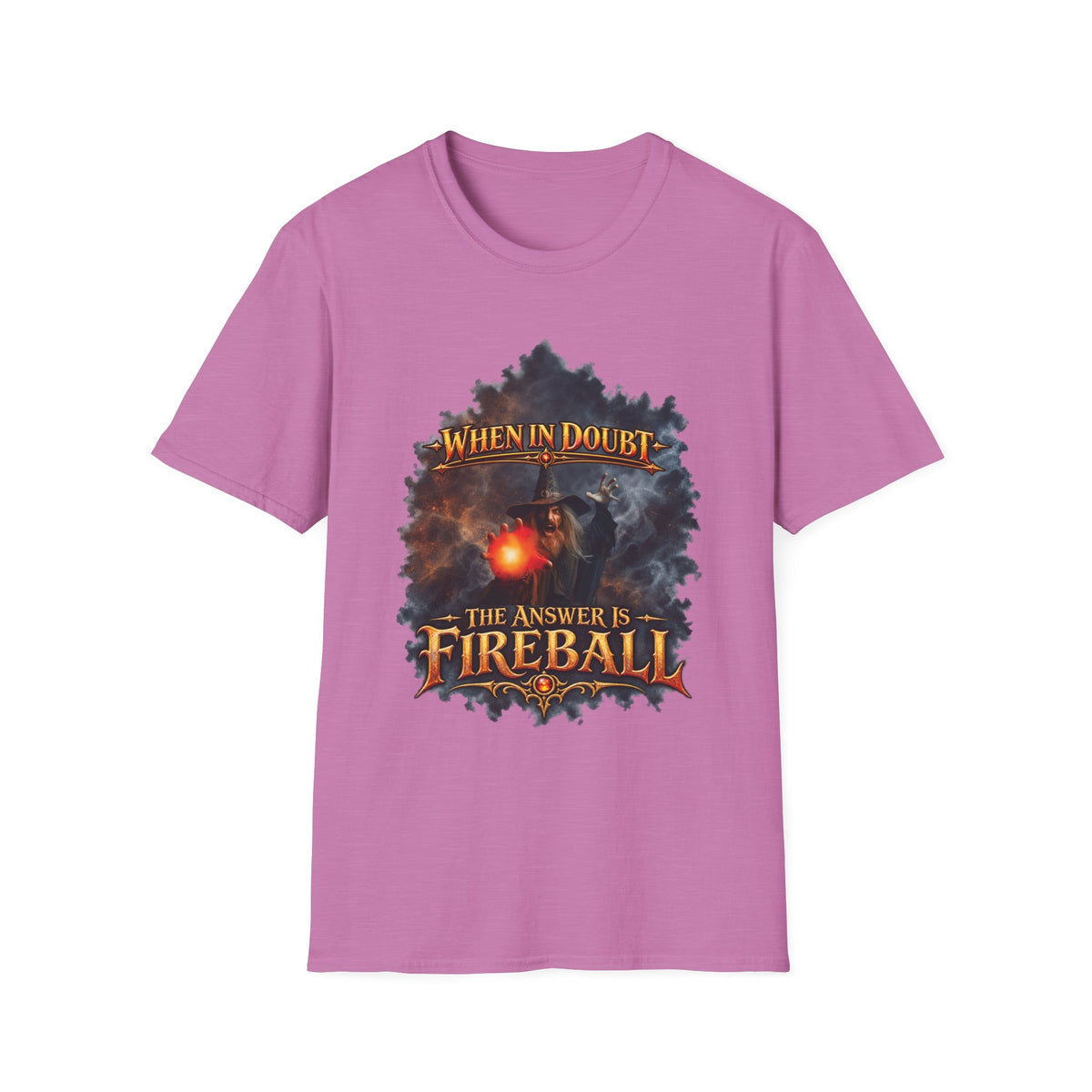 Fireball Mage T-Shirt — "When in Doubt, The Answer Is Fireball" Fantasy RPG Tee