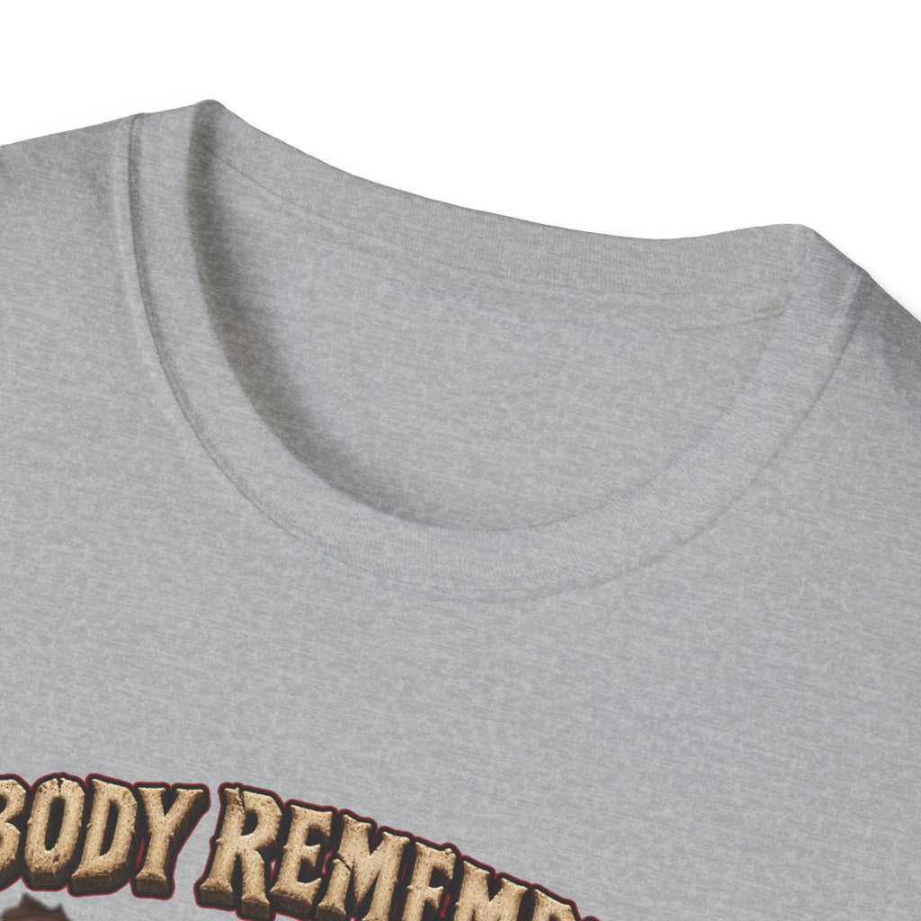 Nobody Remembers Ogre Illustration T-Shirt | Fantasy Warrior, Humorous Text