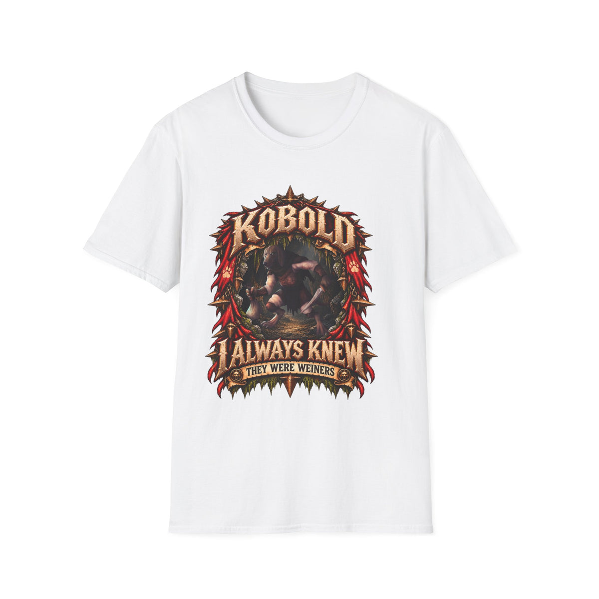 Kobold illustration T-Shirt | Fantasy RPG creature, "I Always Knew They Were Weiners"