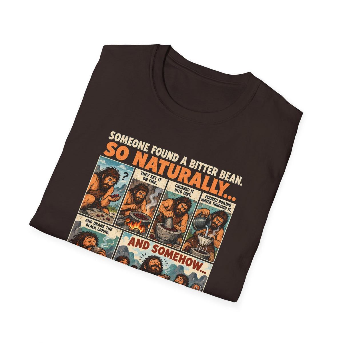 Coffee Comic Panel T-Shirt | Retro Coffee Comic Strip