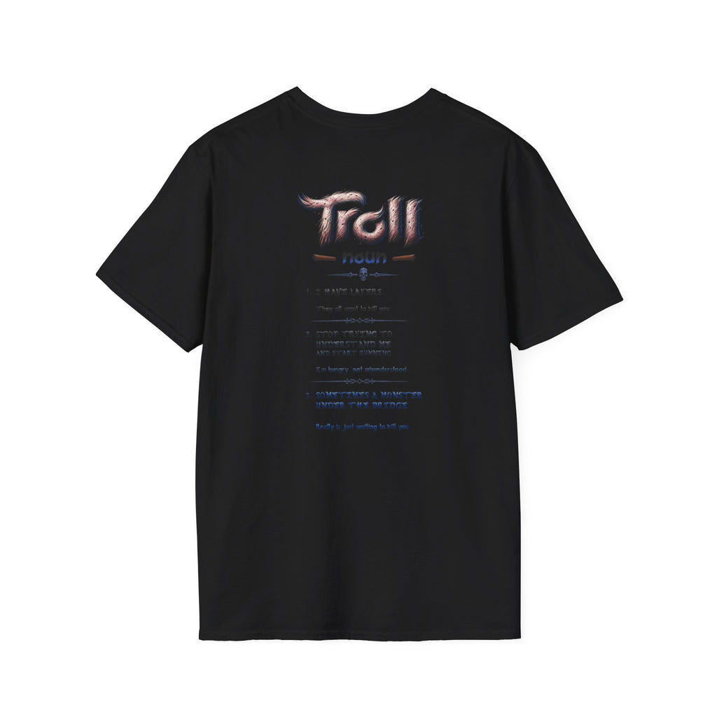 T-Shirt — 'Troll' Fantasy Creature Graphic Tee (Front & Back Definition)