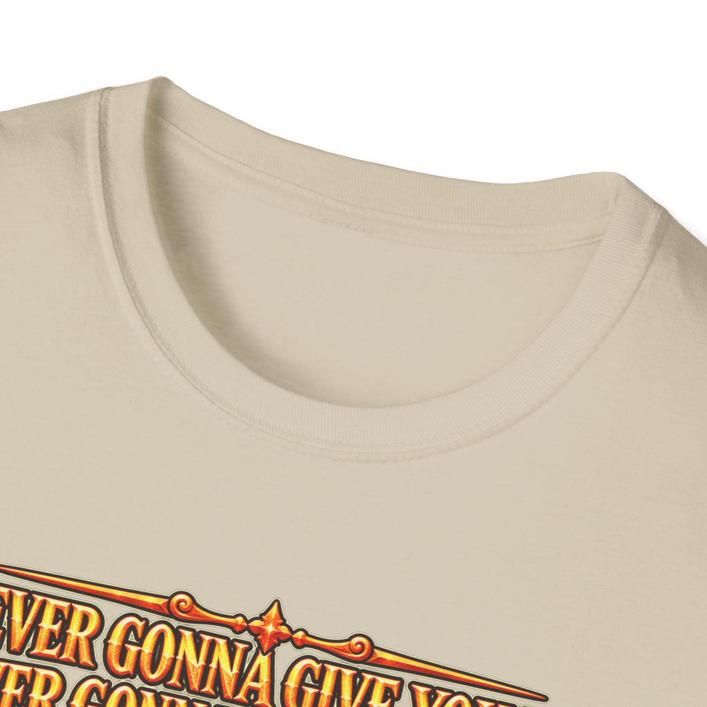 Rickroll RPG Party T-Shirt — "Never Gonna Give You Up" Fantasy Adventurers Tee
