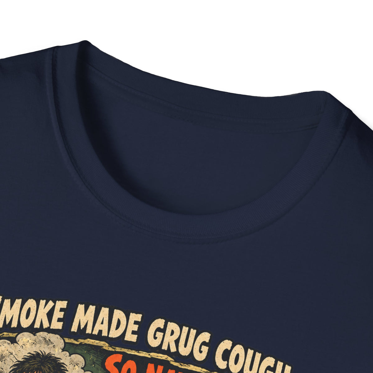 Grug Smoking Caveman Comic Tee T-Shirt | Vintage Caveman Illustration, Humorous Primitive Design