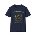 Something Wicked Comes With a Grin T-Shirt | Halloween Creepy Smiling Creature