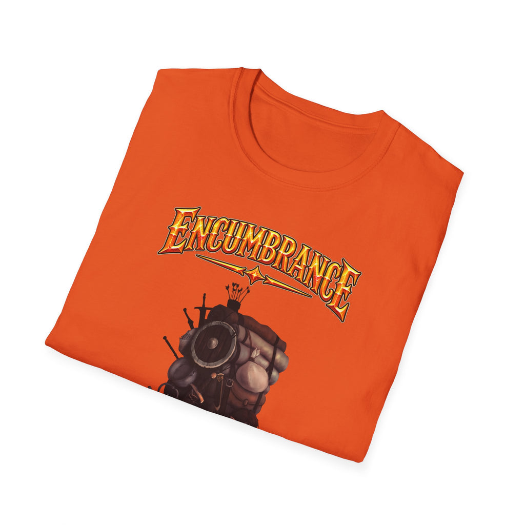 Encumbrance T-Shirt — RPG-Inspired "Encumbrance (noun) — Punishment for successful shopping" Graphic Tee