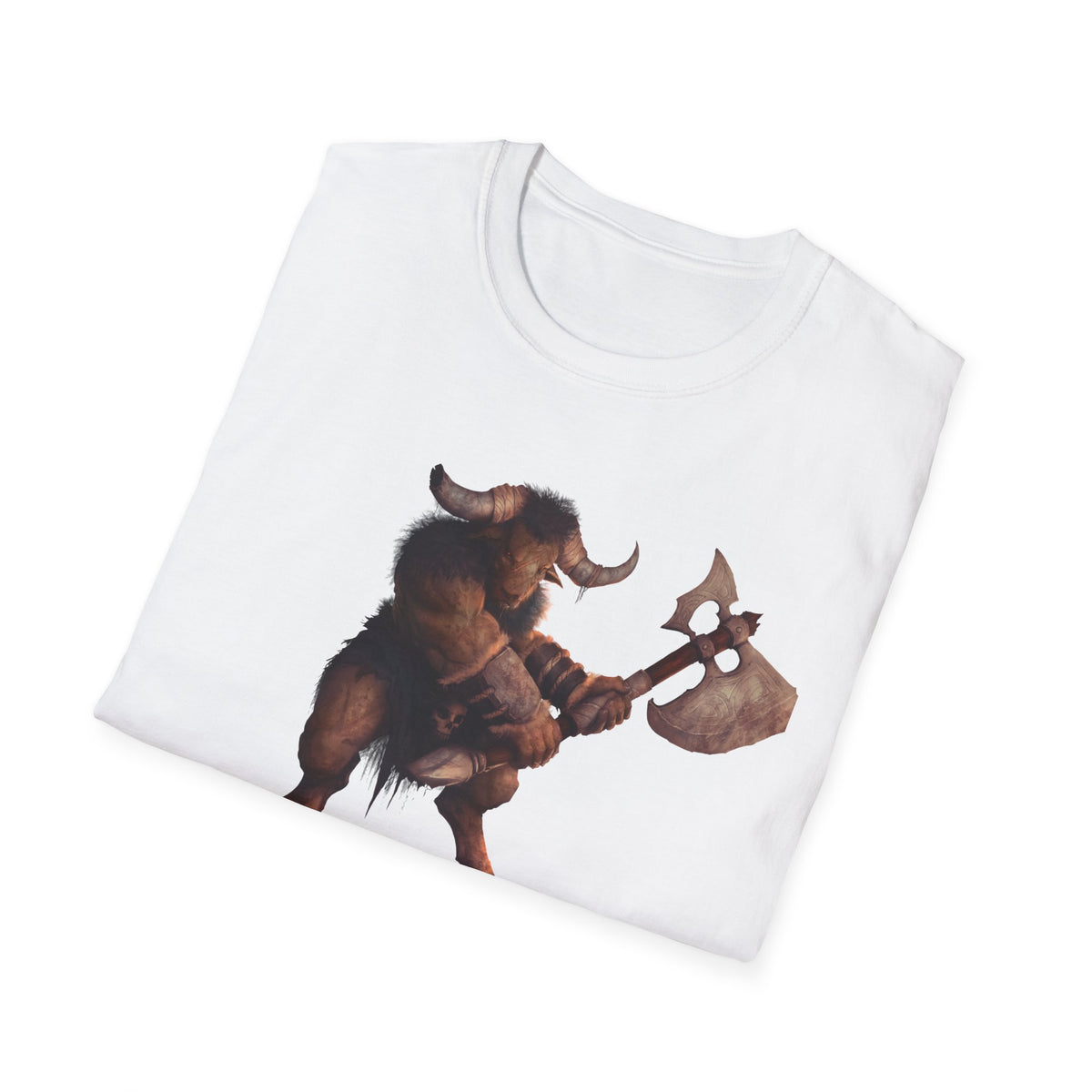 Minotaur Battle T-Shirt — Fantasy Warrior Axe Graphic Tee