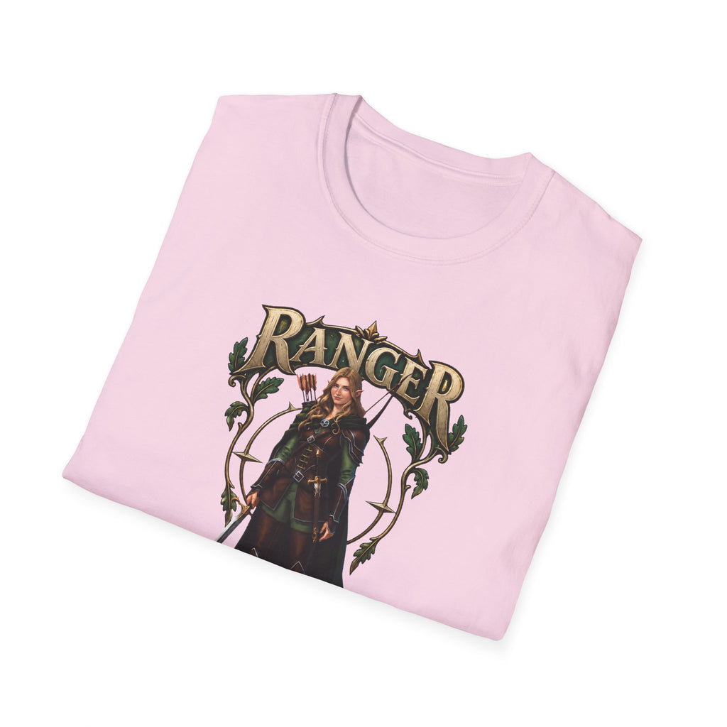 Ranger Fantasy Character T-Shirt — Medieval Archer Illustration Tee