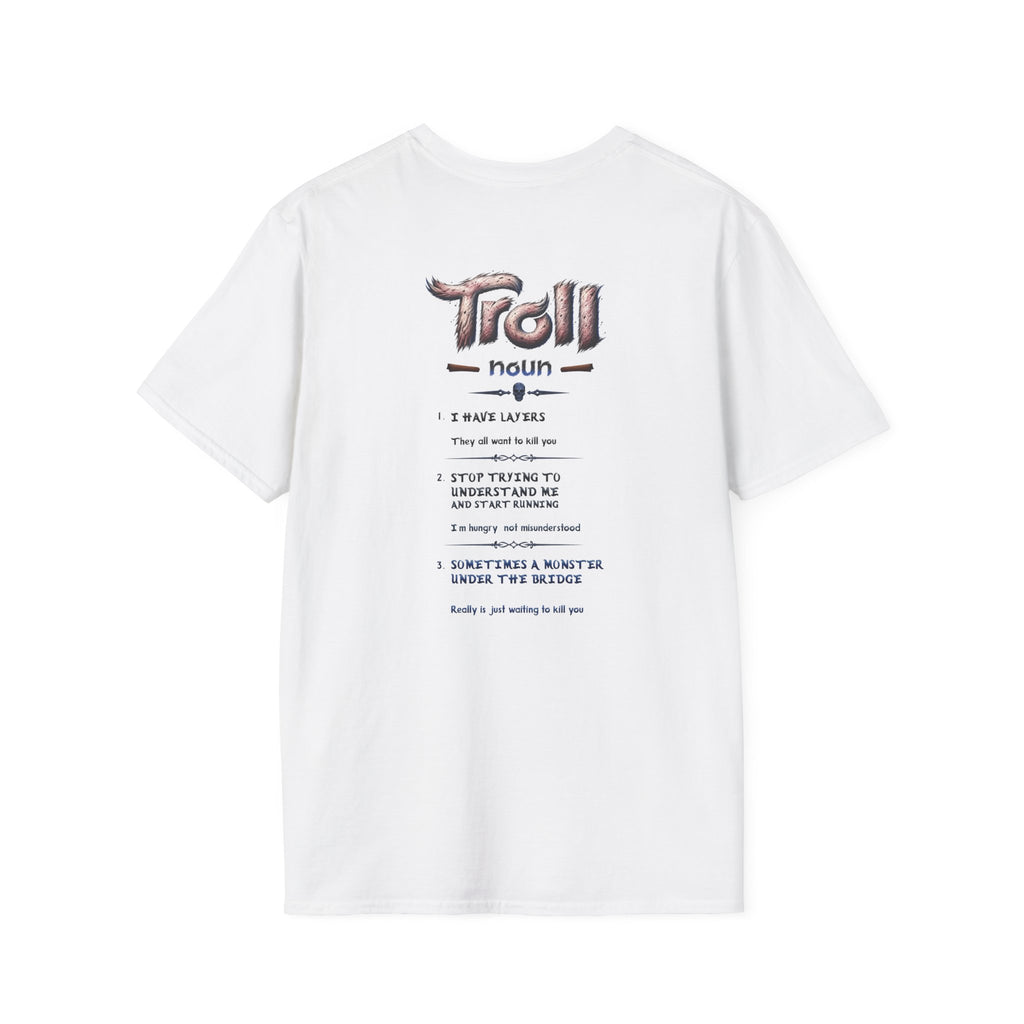 T-Shirt — 'Troll' Fantasy Creature Graphic Tee (Front & Back Definition)