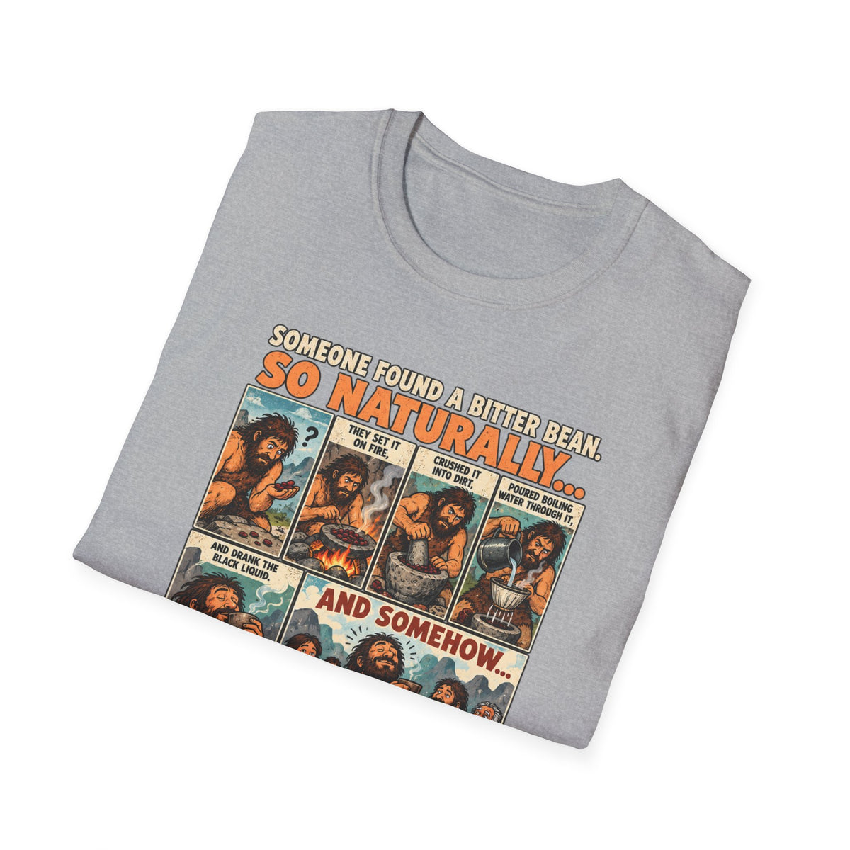 Coffee Comic Panel T-Shirt | Retro Coffee Comic Strip