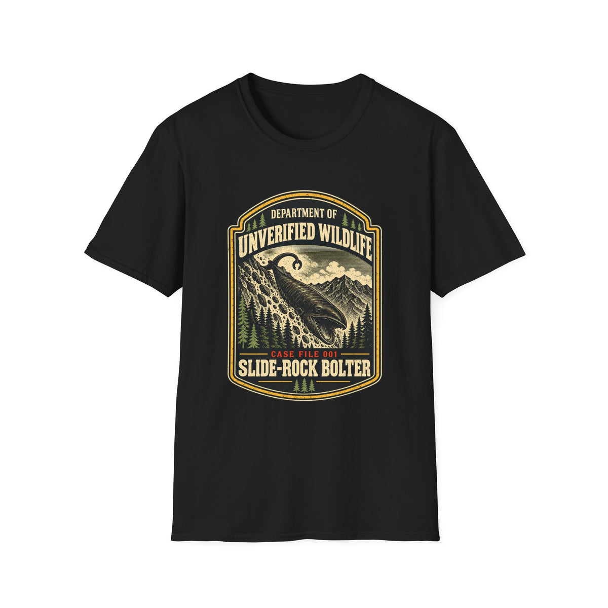 Slide-Rock Bolter T-Shirt — Department of Unverified Wildlife Retro Tee