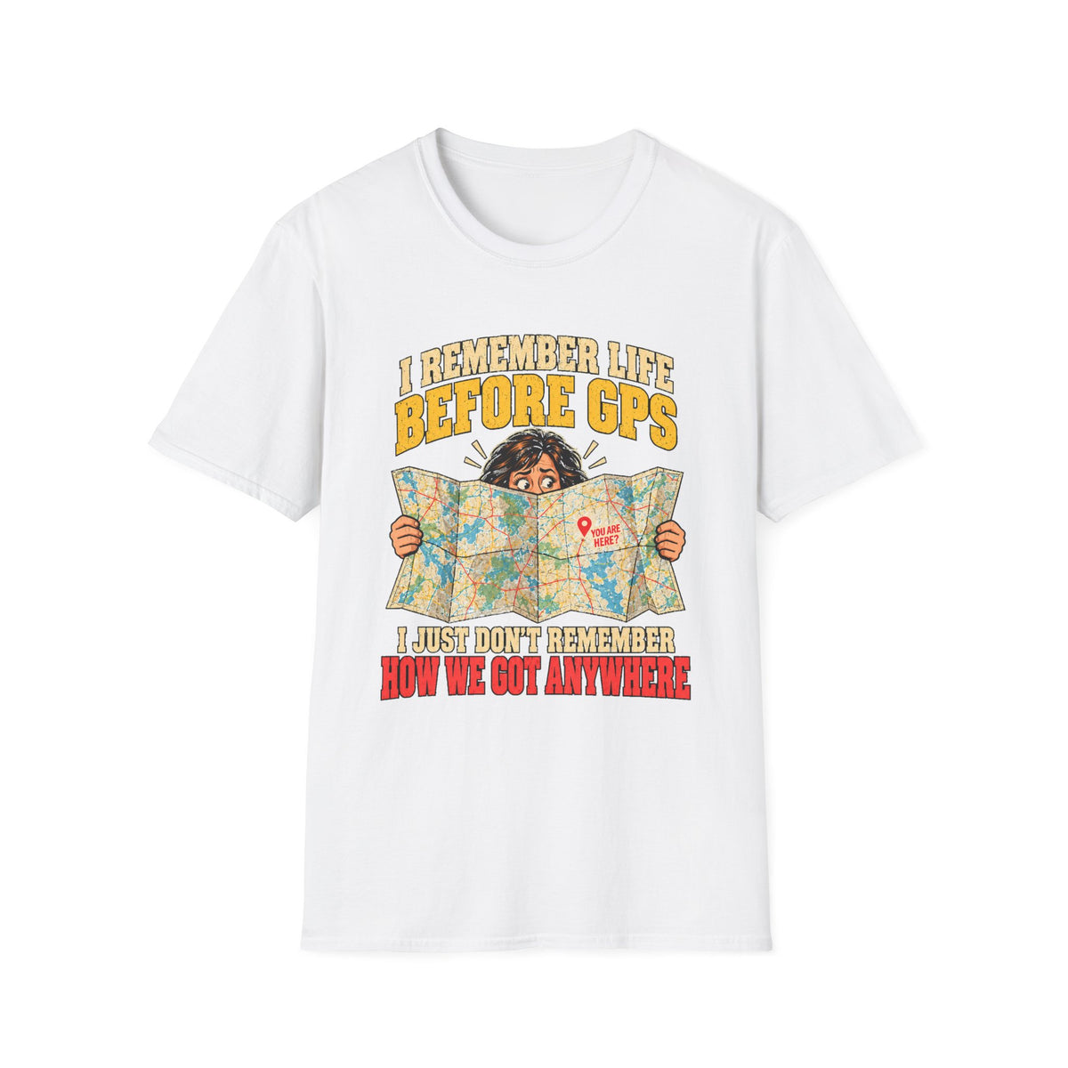 I Remember Life Before GPS T-Shirt | Vintage Map Illustration, Funny Travel Quote