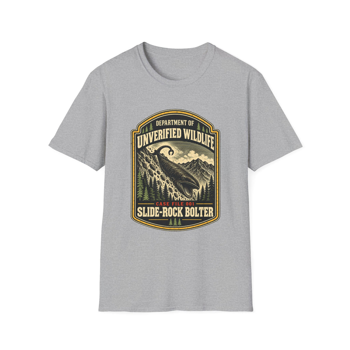 Slide-Rock Bolter T-Shirt — Department of Unverified Wildlife Retro Tee