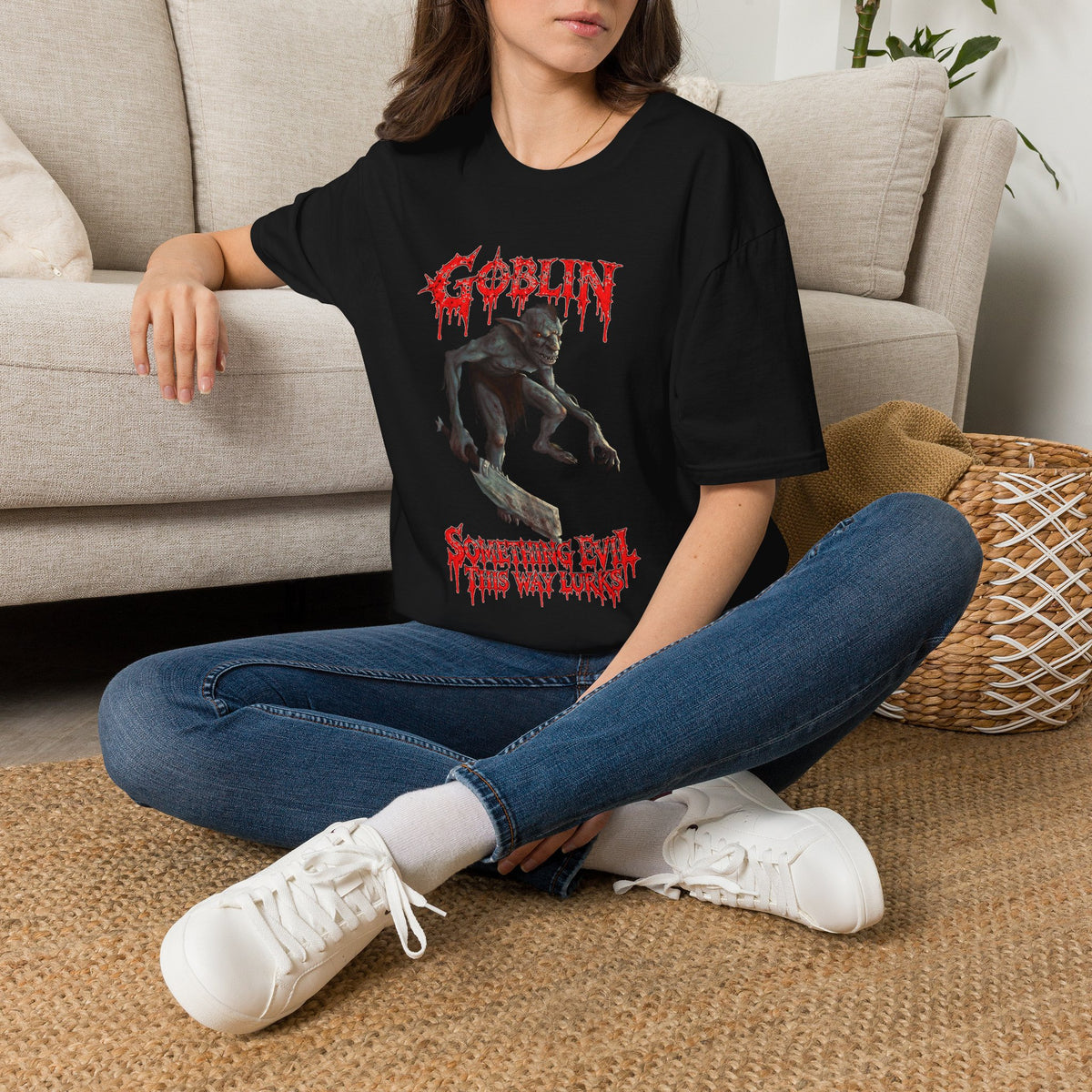 Goblin Horror T-Shirt — 'Something Evil This Way Lurks' Graphic Tee