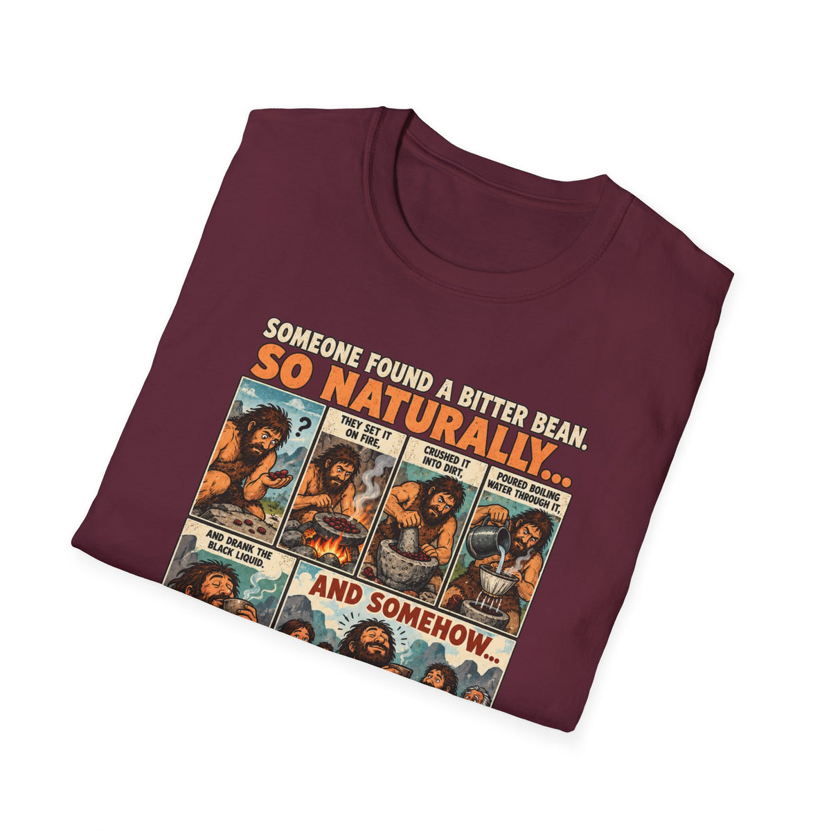 Coffee Comic Panel T-Shirt | Retro Coffee Comic Strip