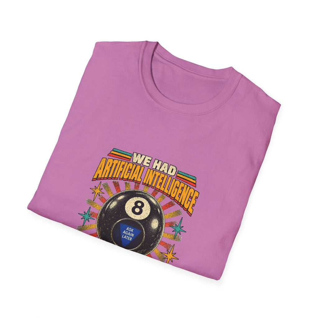 AI Magic 8 Ball T-Shirt | Artificial Intelligence Humor, Retro Arcade Graphic