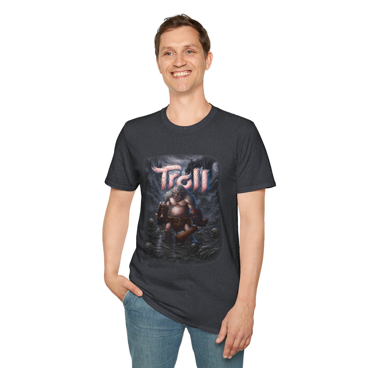 T-Shirt — 'Troll' Fantasy Creature Graphic Tee (Front & Back Definition)
