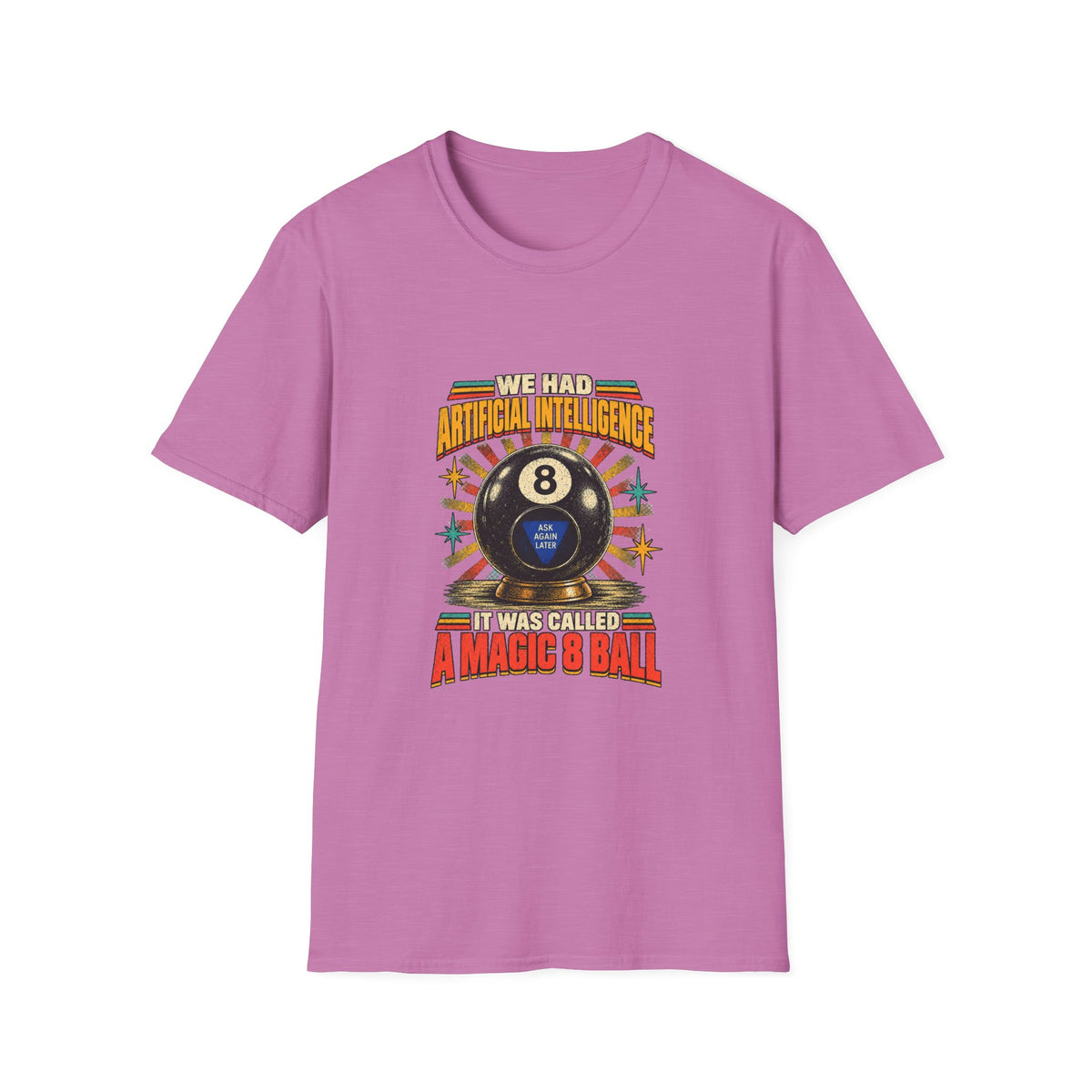 AI Magic 8 Ball T-Shirt | Artificial Intelligence Humor, Retro Arcade Graphic