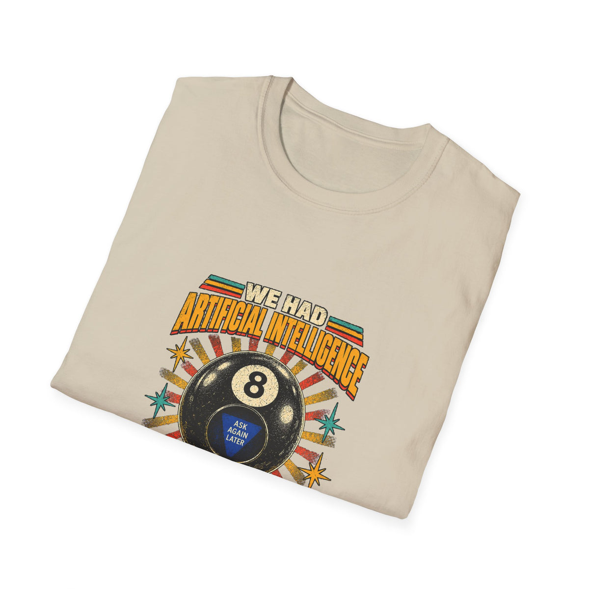 AI Magic 8 Ball T-Shirt | Artificial Intelligence Humor, Retro Arcade Graphic