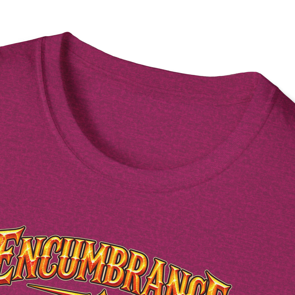 Encumbrance T-Shirt — RPG-Inspired "Encumbrance (noun) — Punishment for successful shopping" Graphic Tee
