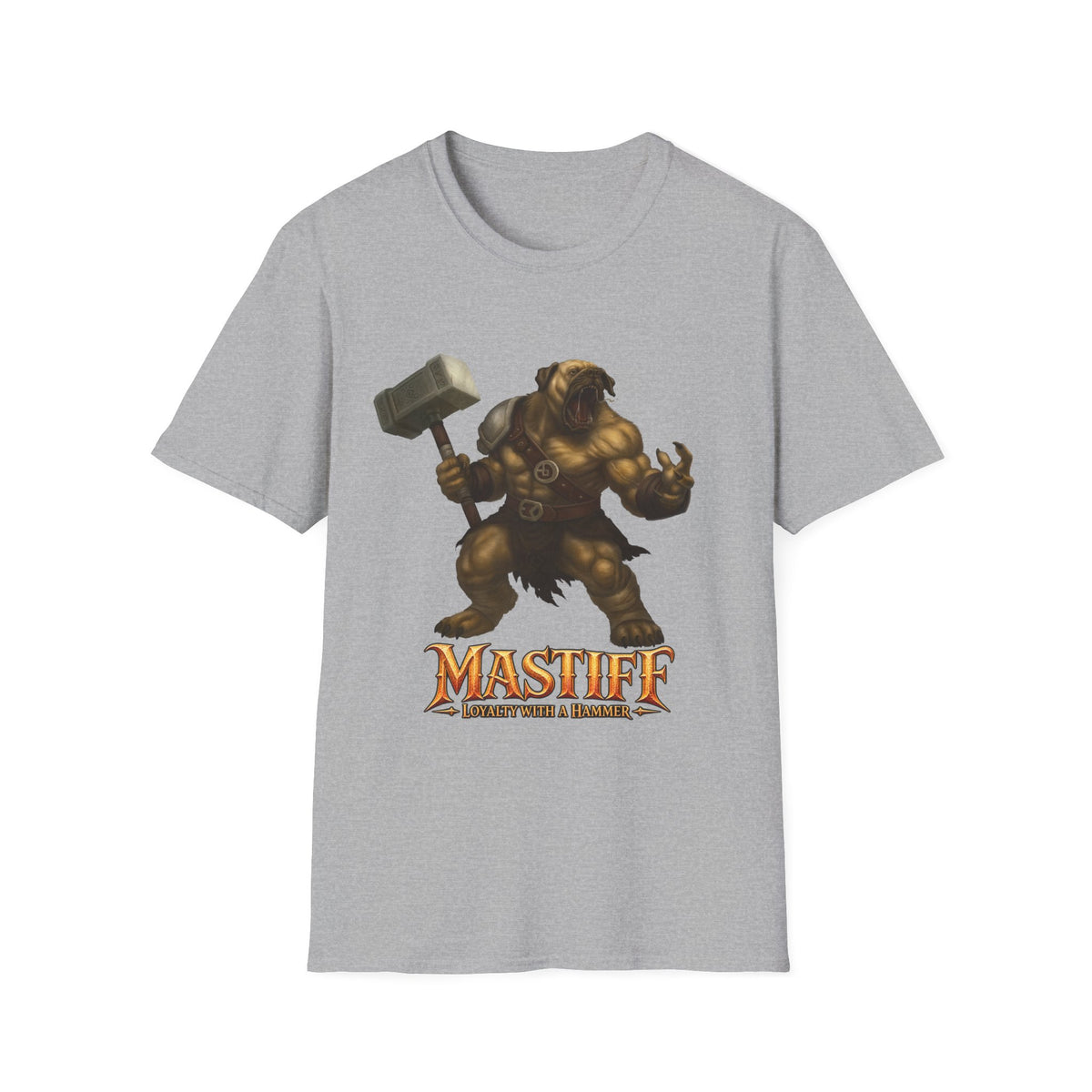 Mastiff Warrior T-Shirt — Hammer-Wielding Mastiff Graphic Tee