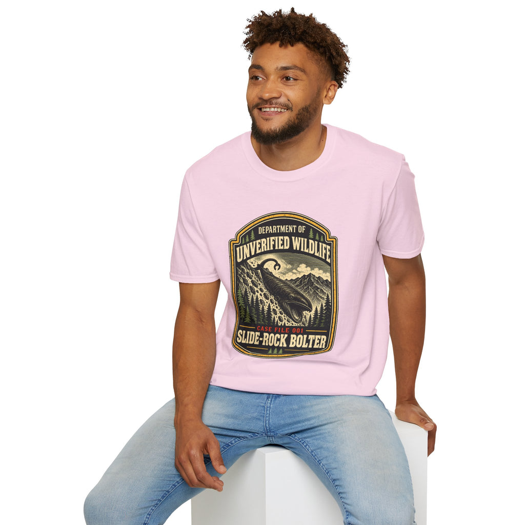 Slide-Rock Bolter T-Shirt — Department of Unverified Wildlife Retro Tee