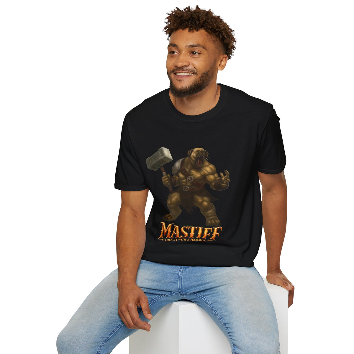Mastiff Warrior T-Shirt — Hammer-Wielding Mastiff Graphic Tee