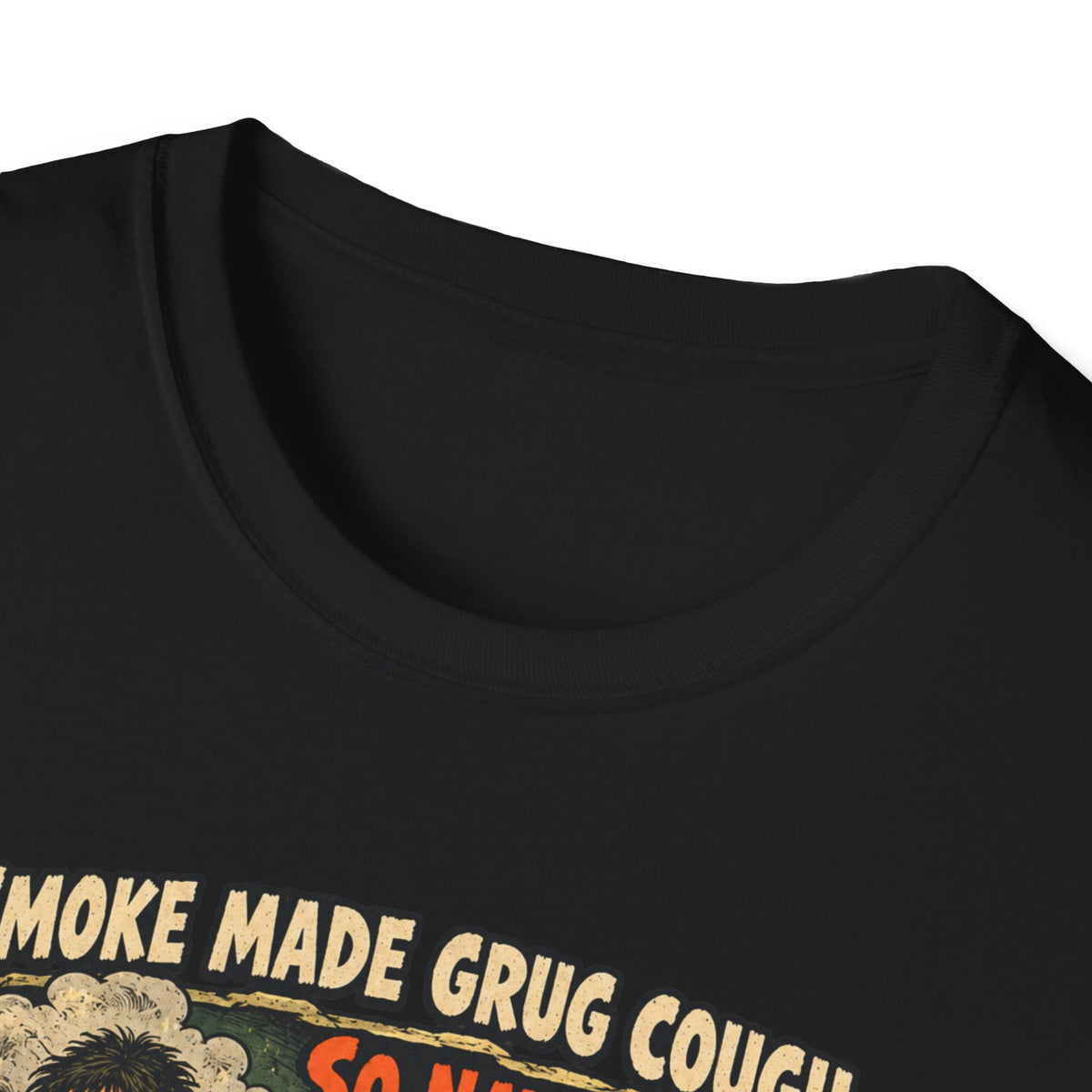 Grug Smoking Caveman Comic Tee T-Shirt | Vintage Caveman Illustration, Humorous Primitive Design