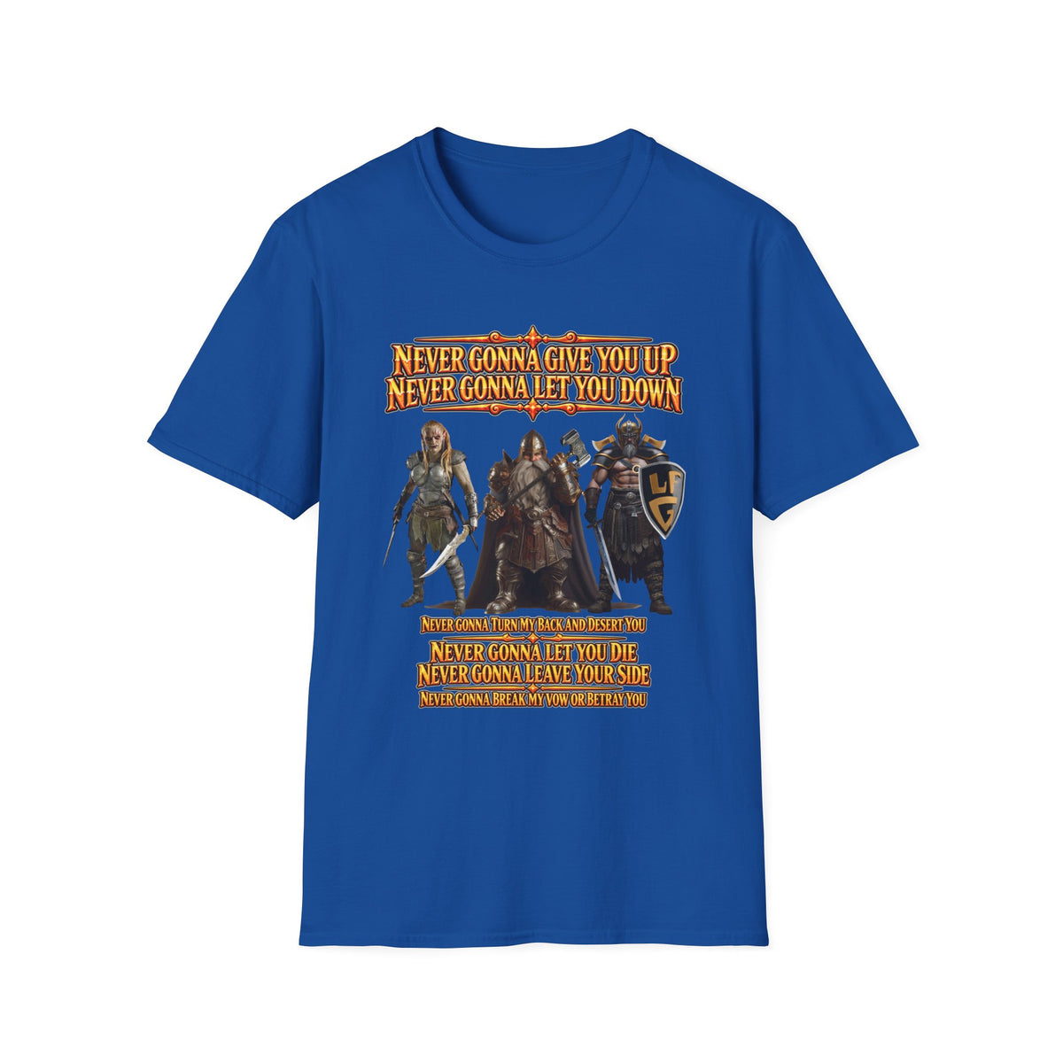 Rickroll RPG Party T-Shirt — "Never Gonna Give You Up" Fantasy Adventurers Tee