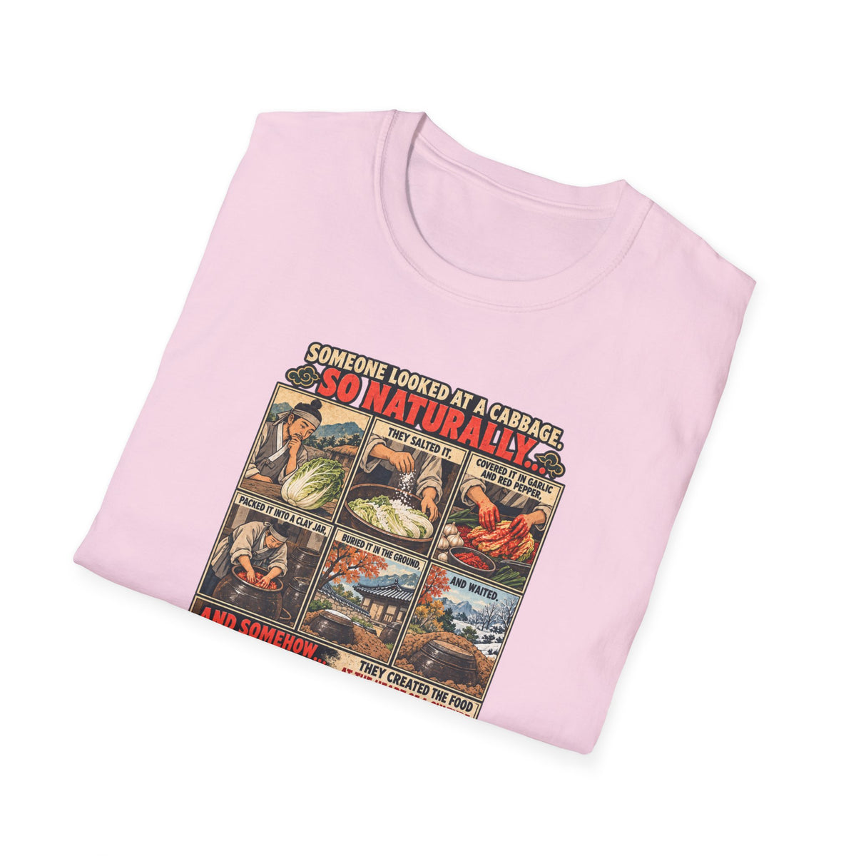 Kimchi Comic Panel T-Shirt | Retro Food Illustration, Korean Cuisine