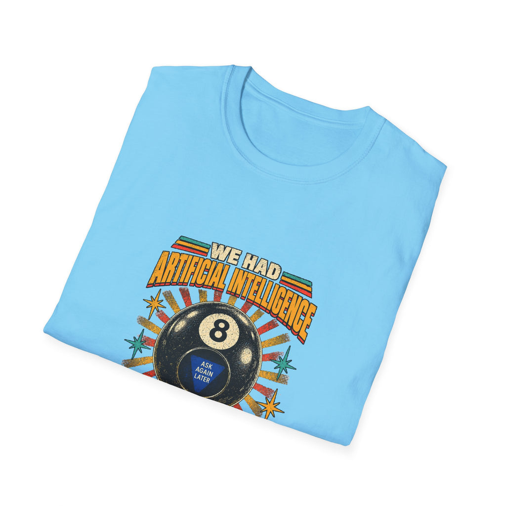 AI Magic 8 Ball T-Shirt | Artificial Intelligence Humor, Retro Arcade Graphic