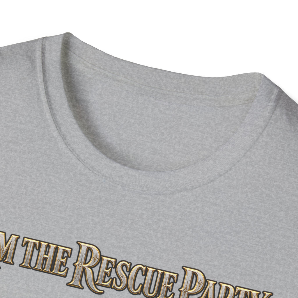 I Am the Rescue Party T-Shirt | Female Warrior Knight Illustration