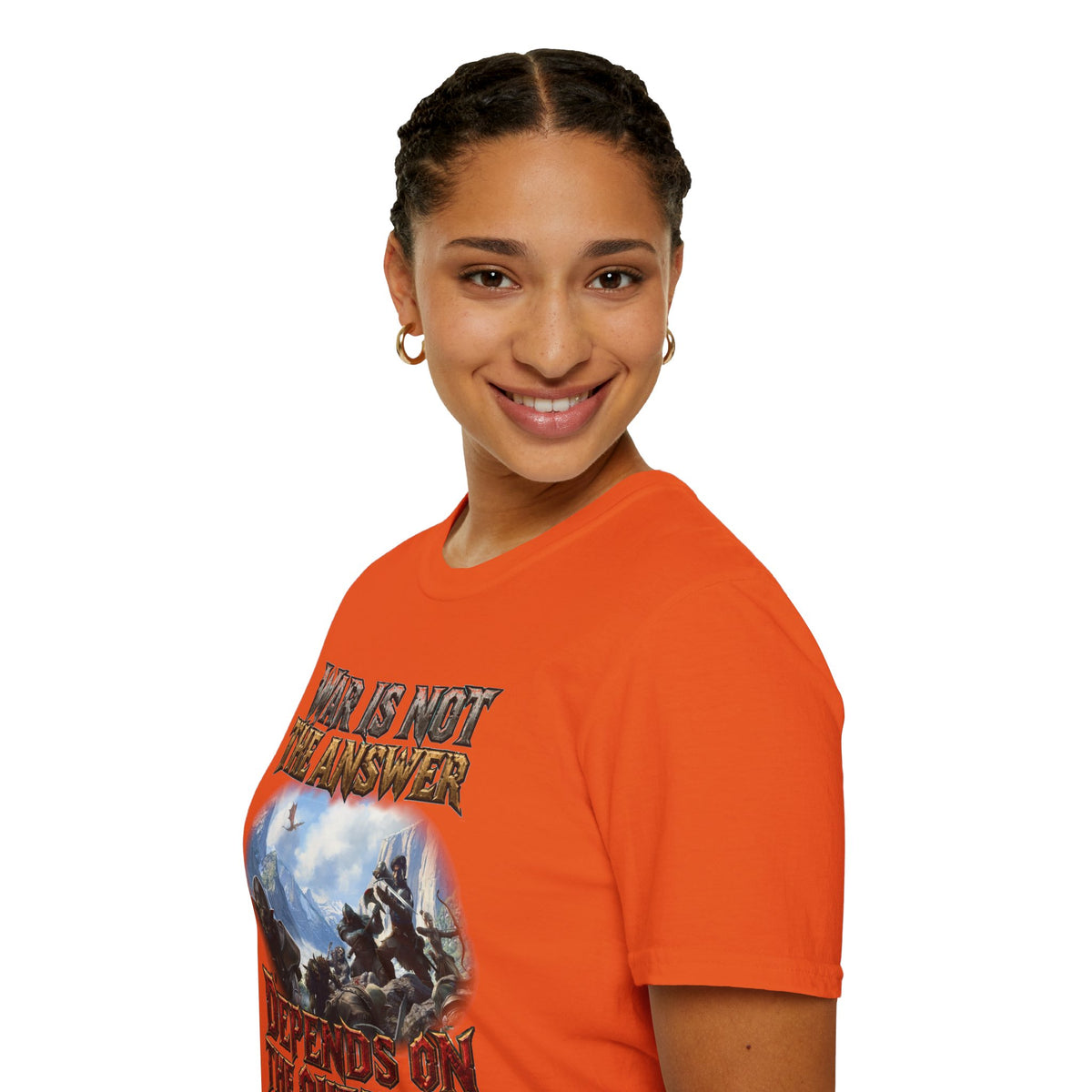 War Is Not The Answer Tee — "Depends On The Question" Graphic T-Shirt