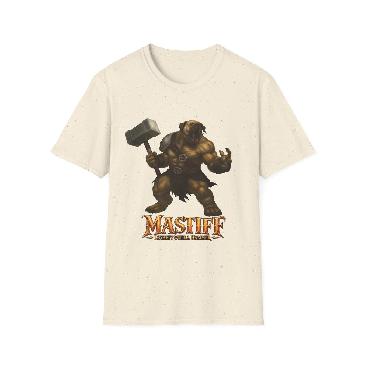 Mastiff Warrior T-Shirt — Hammer-Wielding Mastiff Graphic Tee
