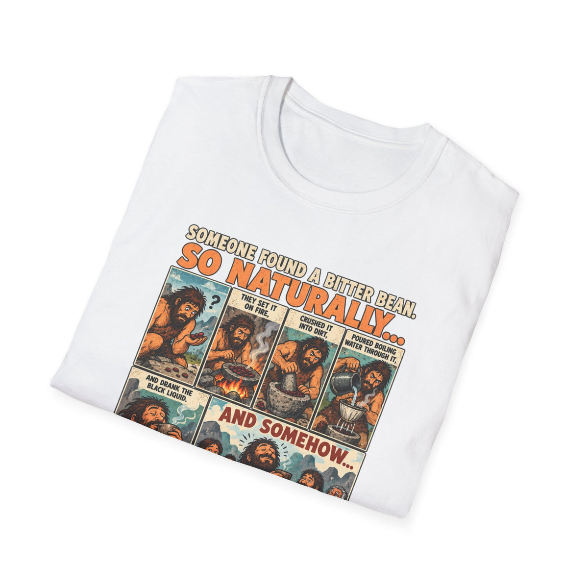 Coffee Comic Panel T-Shirt | Retro Coffee Comic Strip
