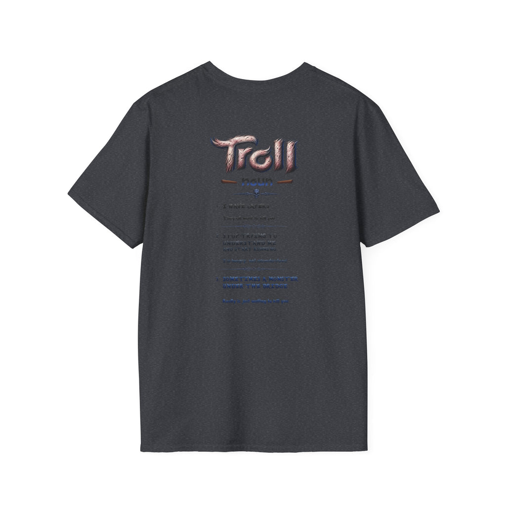 T-Shirt — 'Troll' Fantasy Creature Graphic Tee (Front & Back Definition)