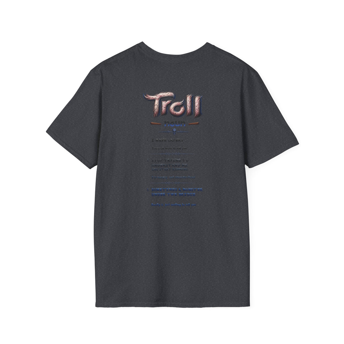 T-Shirt — 'Troll' Fantasy Creature Graphic Tee (Front & Back Definition)