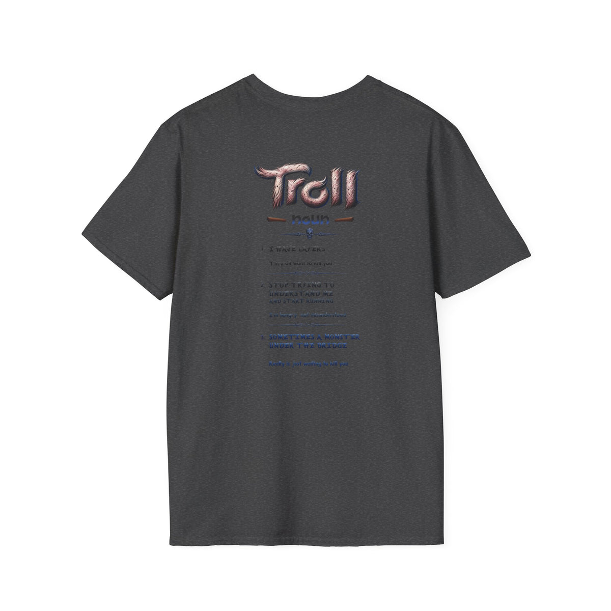 T-Shirt — 'Troll' Fantasy Creature Graphic Tee (Front & Back Definition)