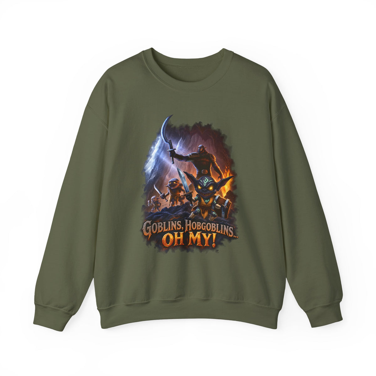 Fantasy Goblin Sweatshirt — “Goblins, Hobgoblins OH MY!” Crewneck