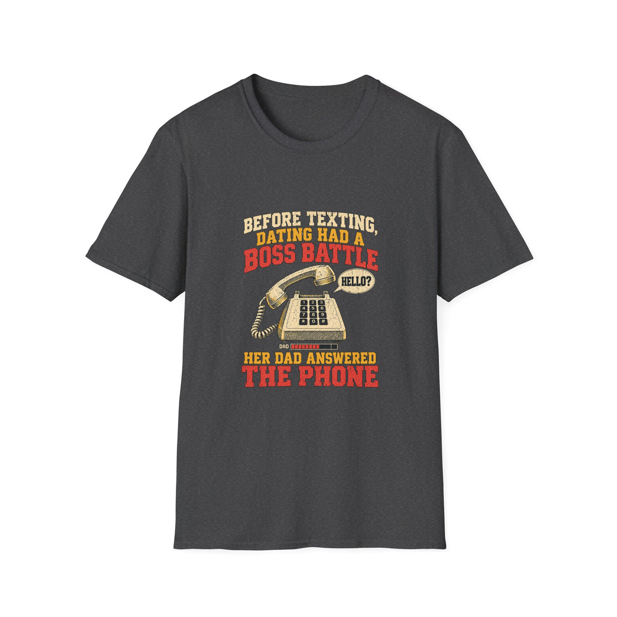 Retro Telephone Boss Battle T-Shirt | Funny Gamer Phone Design