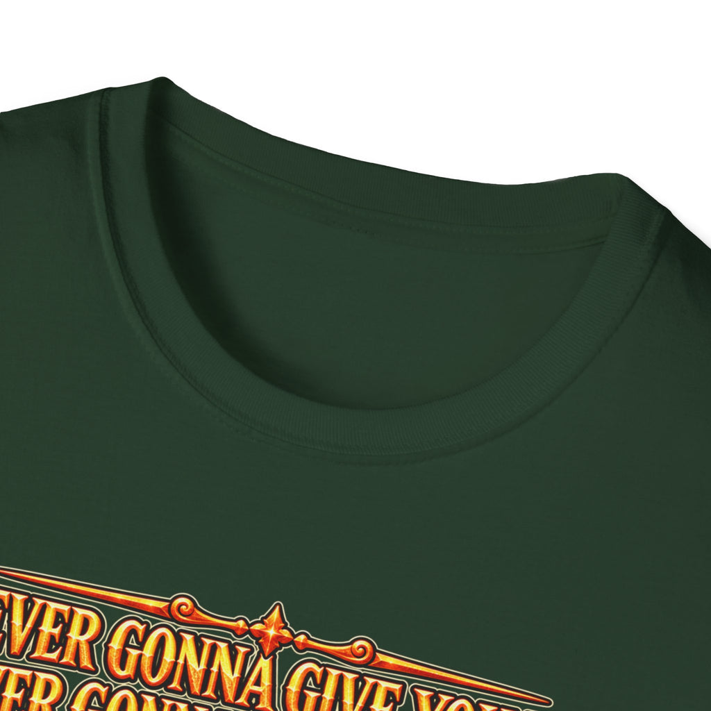 Rickroll RPG Party T-Shirt — "Never Gonna Give You Up" Fantasy Adventurers Tee