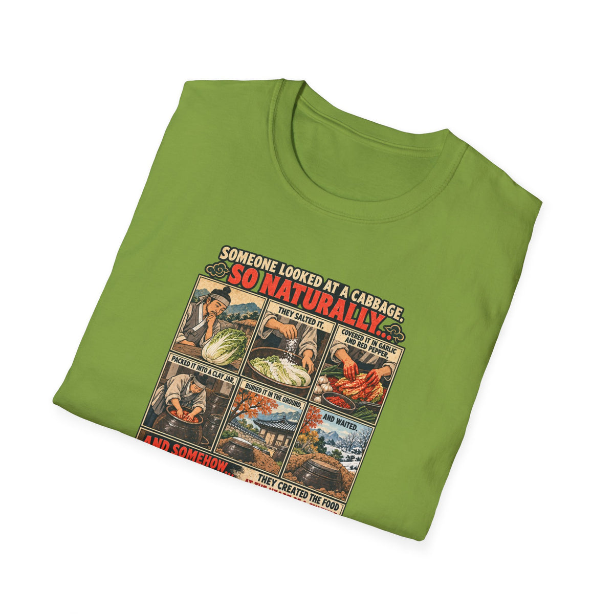 Kimchi Comic Panel T-Shirt | Retro Food Illustration, Korean Cuisine