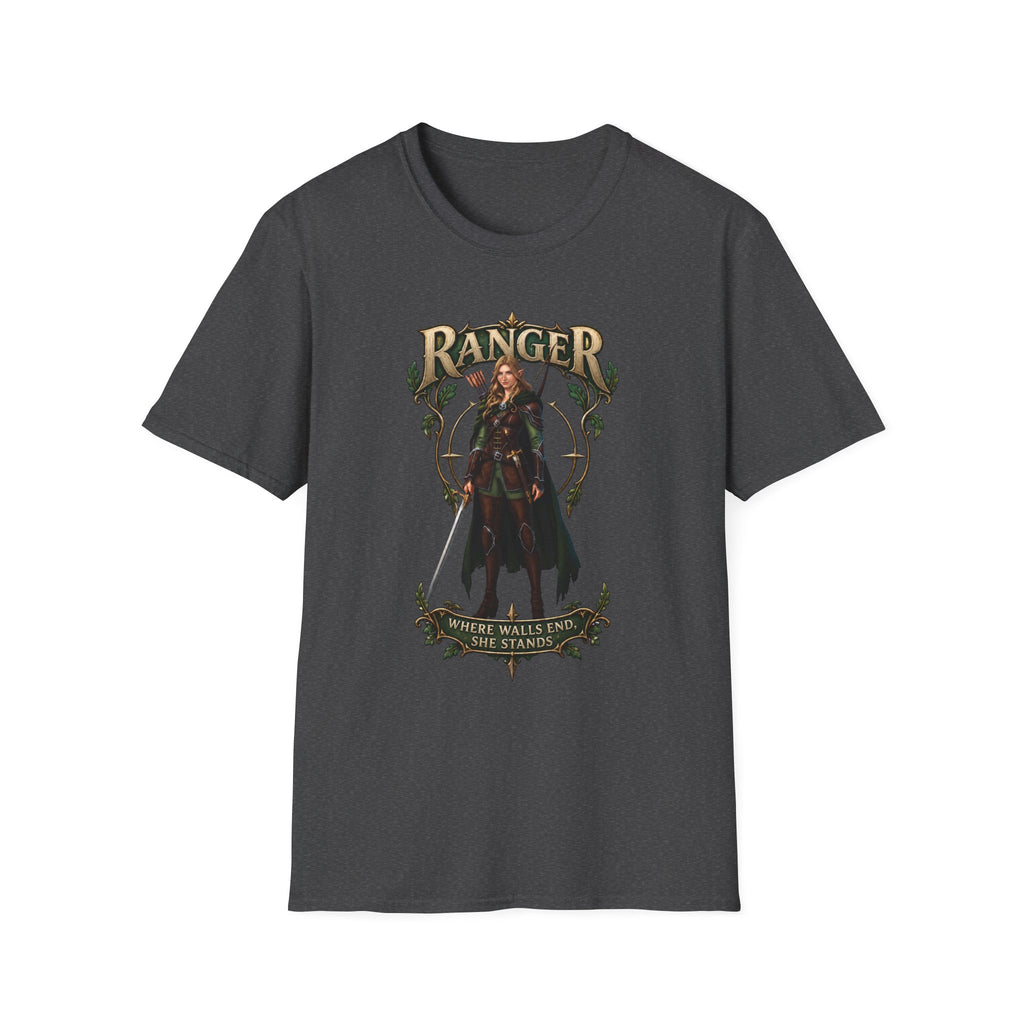 Ranger Fantasy Character T-Shirt — Medieval Archer Illustration Tee